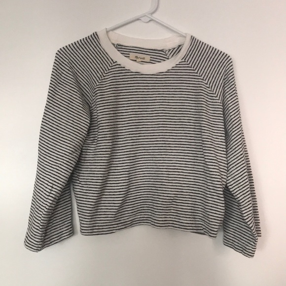 Madewell Terry Raglan Sweatshirt in Stripe - Picture 6 of 10
